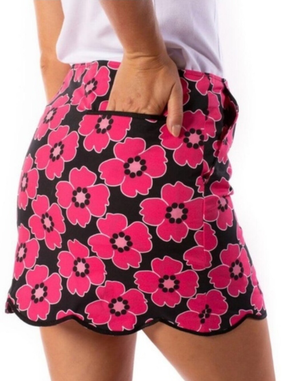 NWT, Golftini Floral Scallop Hem Skort
